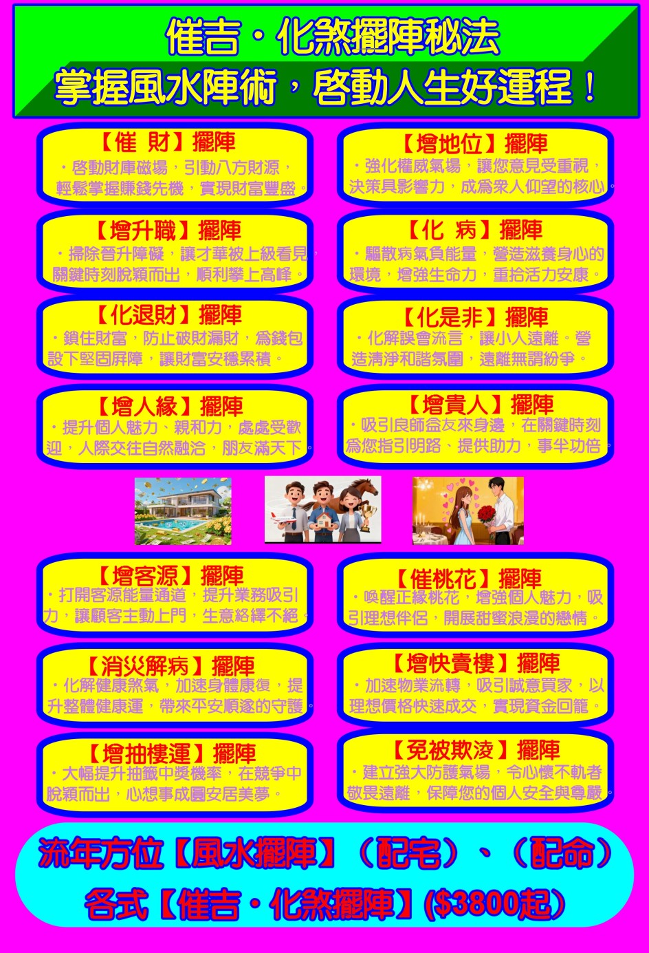招財轉運、化煞解厄的風水陣法、實用秘訣